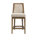 Alaterre Furniture Ellie Counter Height Stool with Back, Brown ANEL03FDC